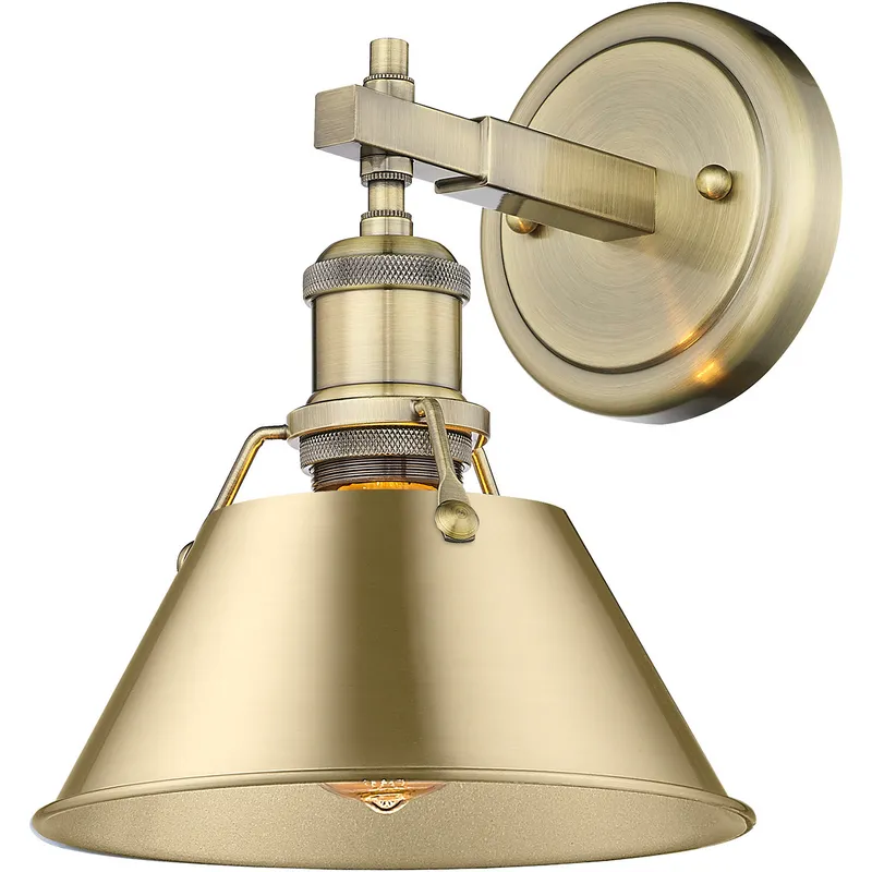 Yep Orwell Vanity Wall Light in Aged Brass, Brushed Champagne Brass