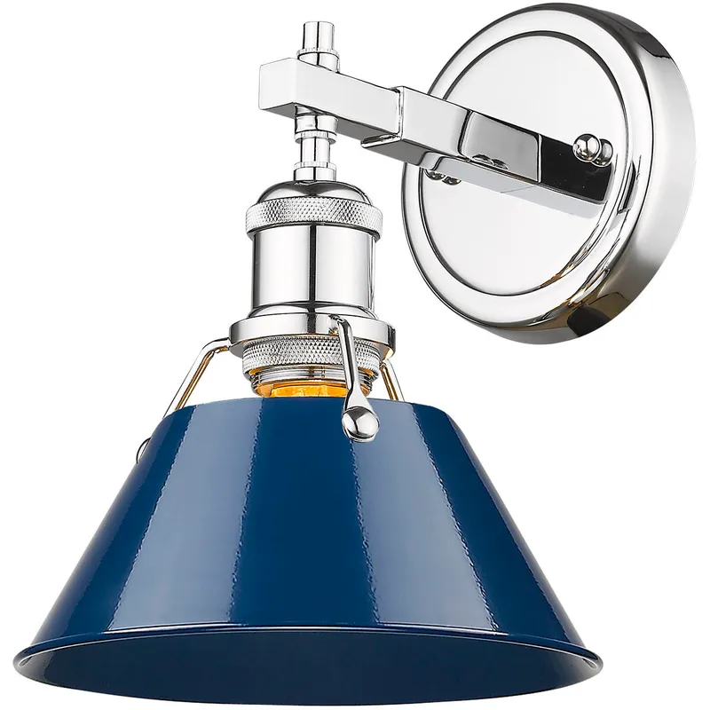 Yep Orwell Vanity Wall Light in Chrome, Navy