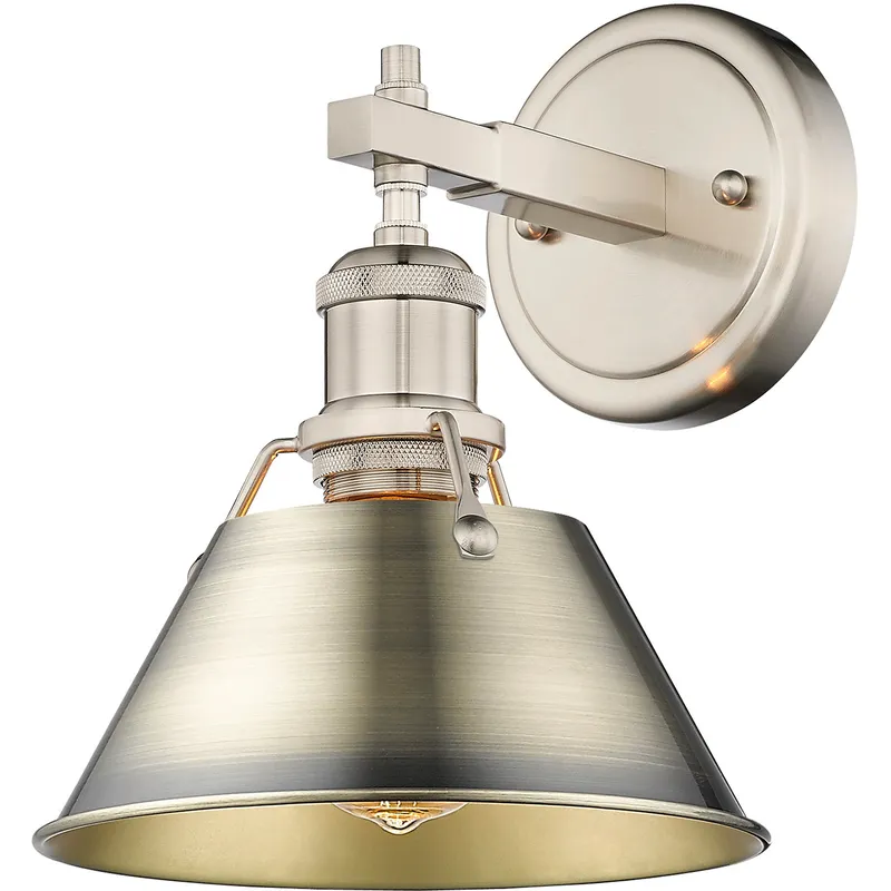 Yep Orwell Vanity Wall Light in Pewter, Aged Brass