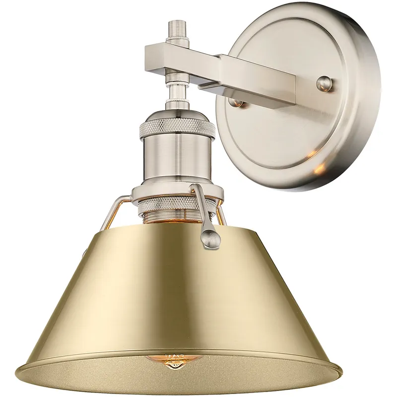 Yep Orwell Vanity Wall Light in Pewter, Brushed Champagne Brass