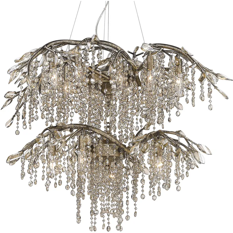 Autumn Twilight 18 Light 40 inch Mystic Gold Chandelier Ceiling Light, Large
