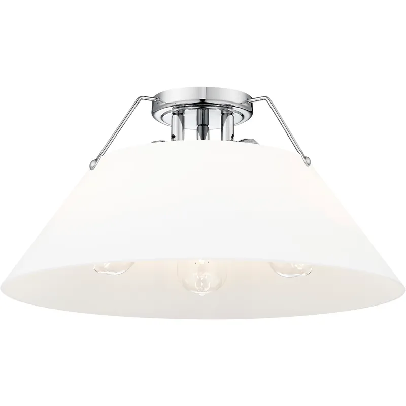 Yep Orwell 3 Light 18.75 inch Chrome Flush Mount Ceiling Light in Opal Glass