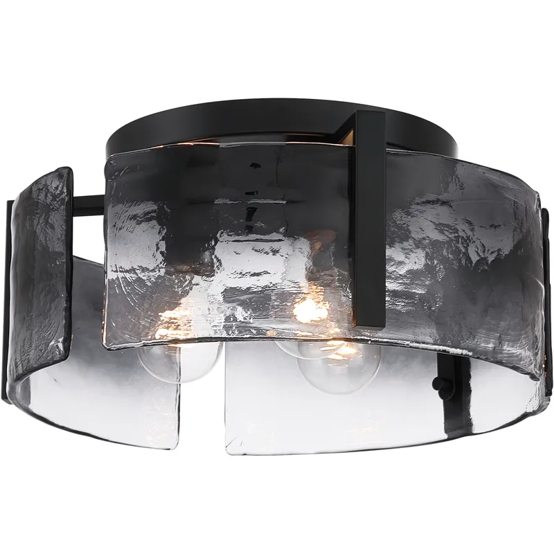 Aenon 3 Light 15 inch Matte Black Flush Mount Ceiling Light