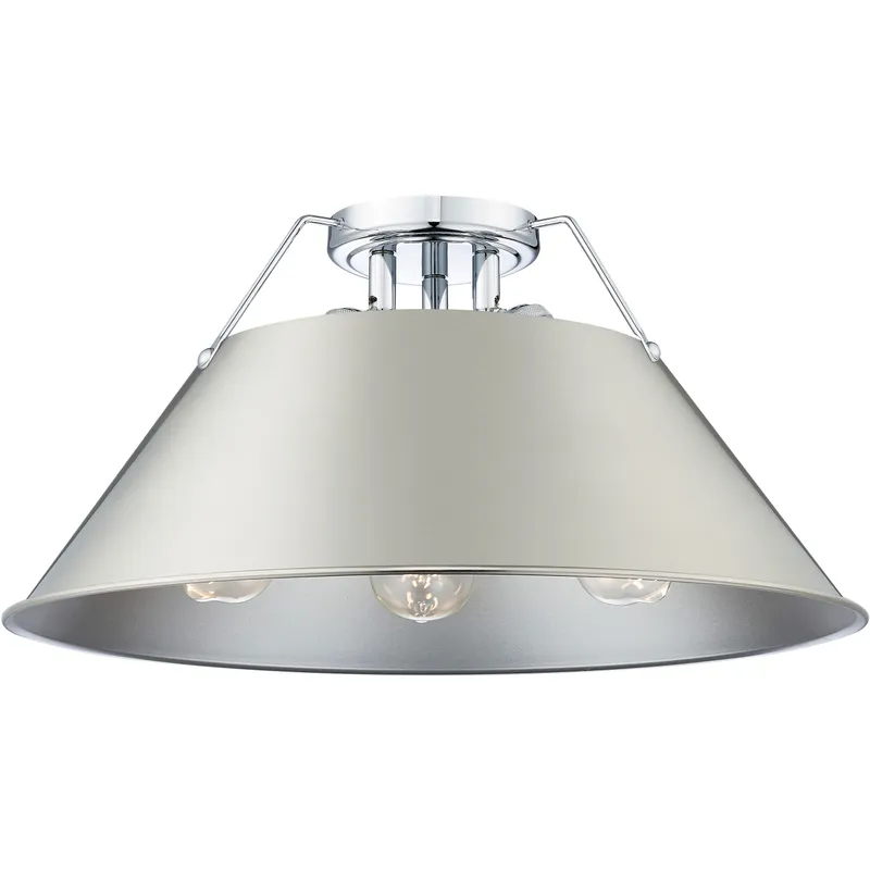 Yep Orwell 3 Light 18.75 inch Chrome Flush Mount Ceiling Light in Pewter