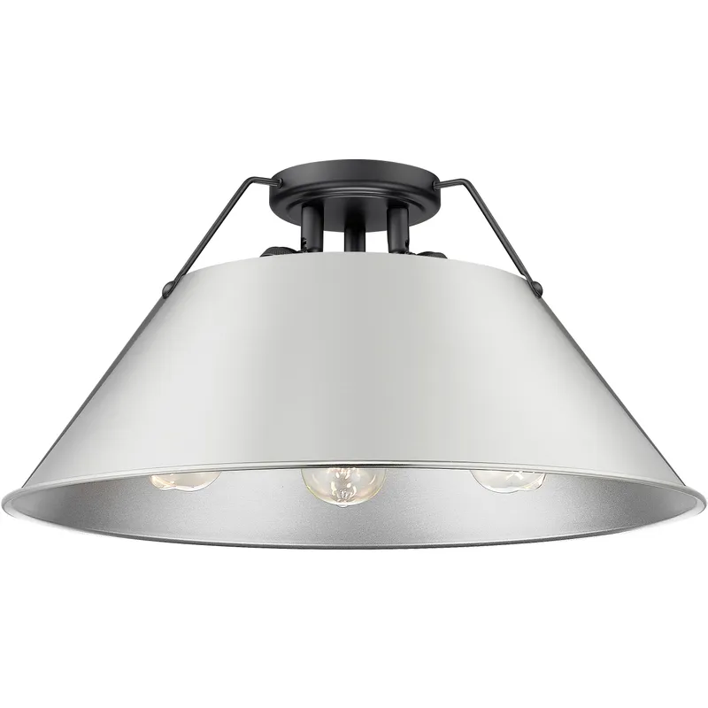 Yep Orwell 3 Light 18.75 inch Matte Black Flush Mount Ceiling Light in Pewter