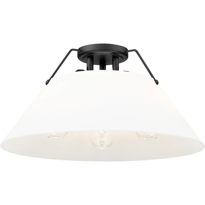 Yep Orwell 3 Light 18.75 inch Matte Black Flush Mount Ceiling Light in Opal Glass