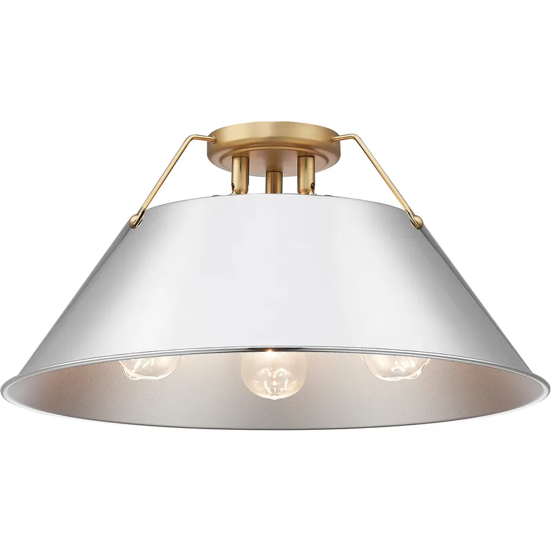 Yep Orwell 3 Light 18.75 inch Brushed Champagne Brass Flush Mount Ceiling Light in Chrome