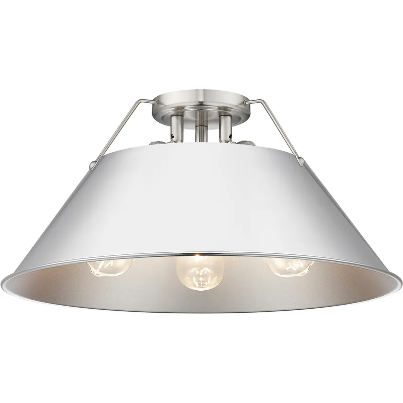 Yep Orwell 3 Light 18.75 inch Pewter Flush Mount Ceiling Light in Chrome