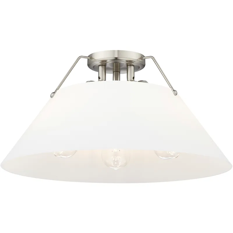 Yep Orwell 3 Light 18.75 inch Pewter Flush Mount Ceiling Light in Opal Glass