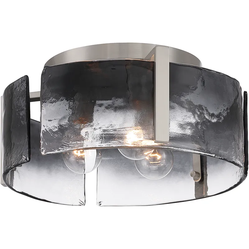 Aenon 3 Light 15 inch Pewter Flush Mount Ceiling Light