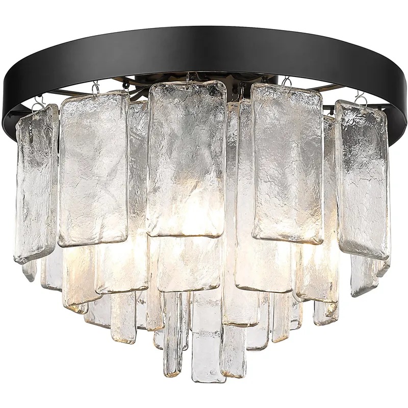 Ciara 3 Light 13 inch Matte Black Flush Mount Ceiling Light