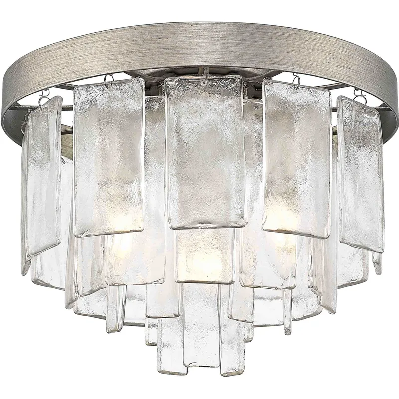 Ciara 3 Light 13 inch Peruvian Silver Flush Mount Ceiling Light