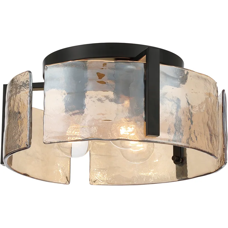 Aenon 3 Light 15 inch Matte Black Flush Mount Ceiling Light