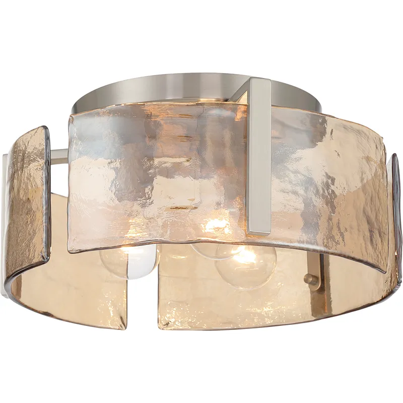 Aenon 3 Light 15 inch Pewter Flush Mount Ceiling Light