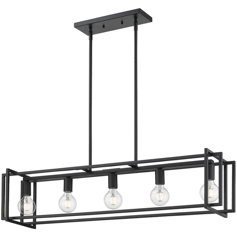 Tribeca Island Light Ceiling Light in Matte Black/Matte Black