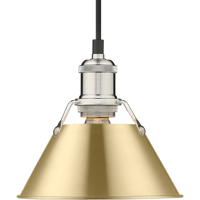 Yep Orwell 1 Light 7.5 inch Pewter Pendant Ceiling Light in Brushed Champagne Brass