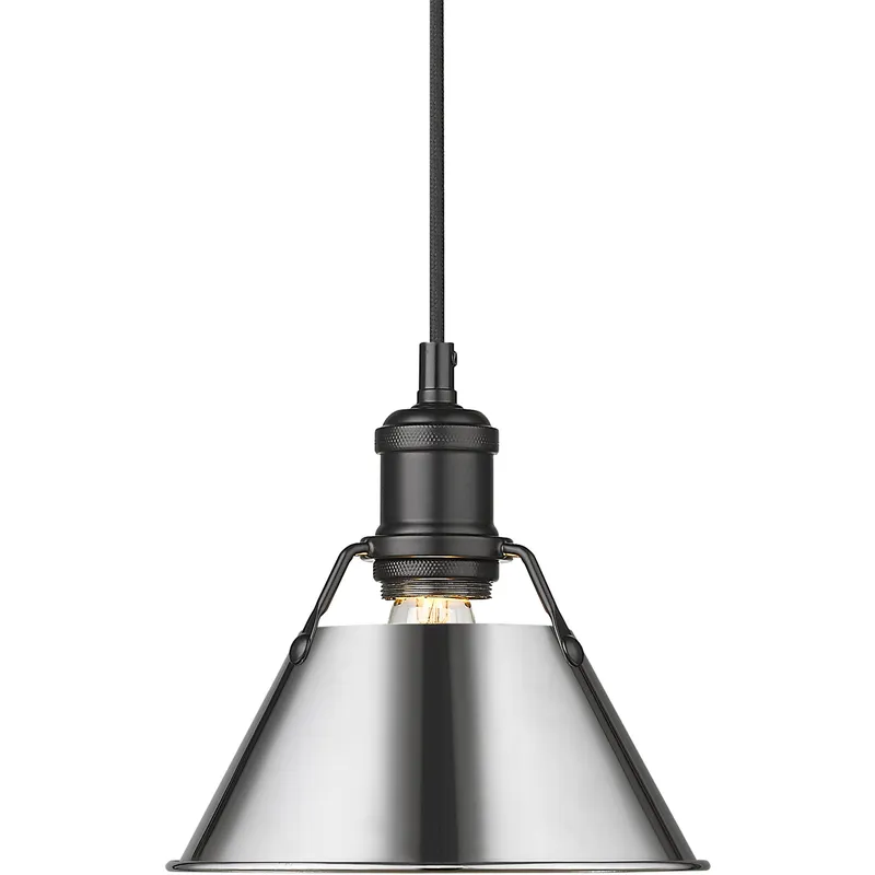 Yep Orwell 1 Light 7.5 inch Matte Black Pendant Ceiling Light in Chrome, Small
