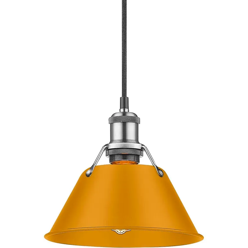 Yep Orwell Pendant Ceiling Light in Pewter, Auric Yellow