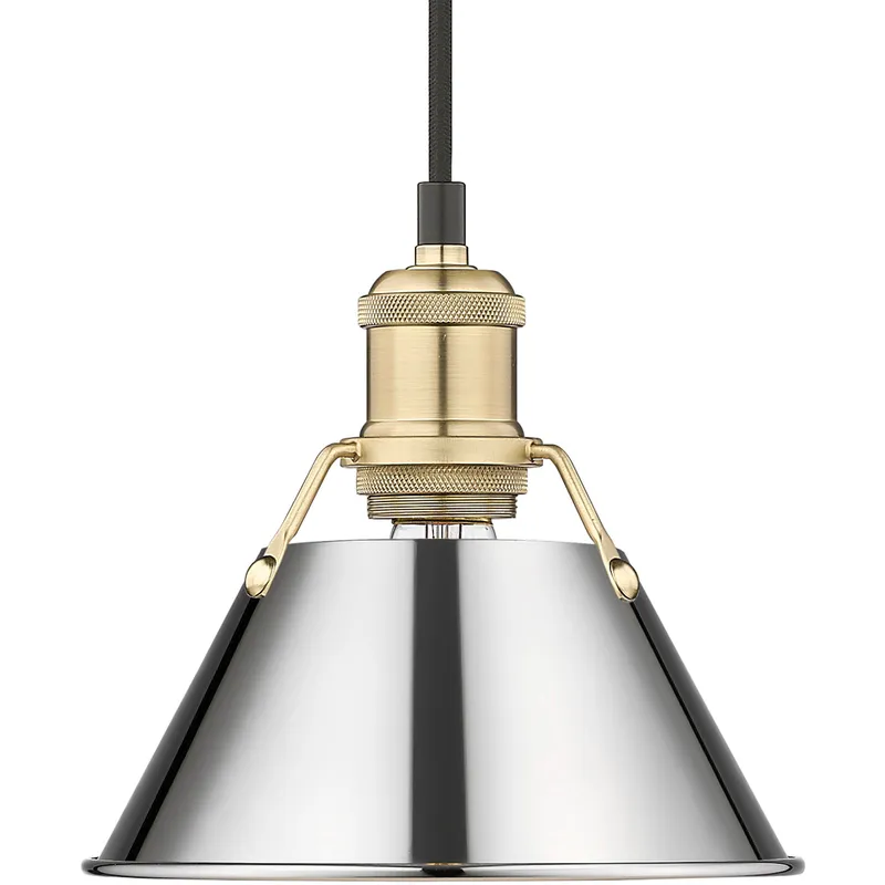 Yep Orwell 1 Light 7.5 inch Brushed Champagne Brass Pendant Ceiling Light in Chrome