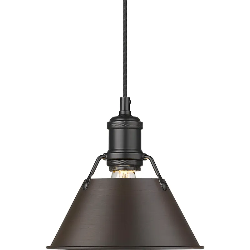 Yep Orwell 1 Light 7.5 inch Matte Black Pendant Ceiling Light in Rubbed Bronze, Small