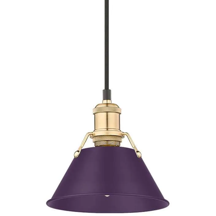Yep Orwell Pendant Ceiling Light in Brushed Champagne Brass, Exotic Purple
