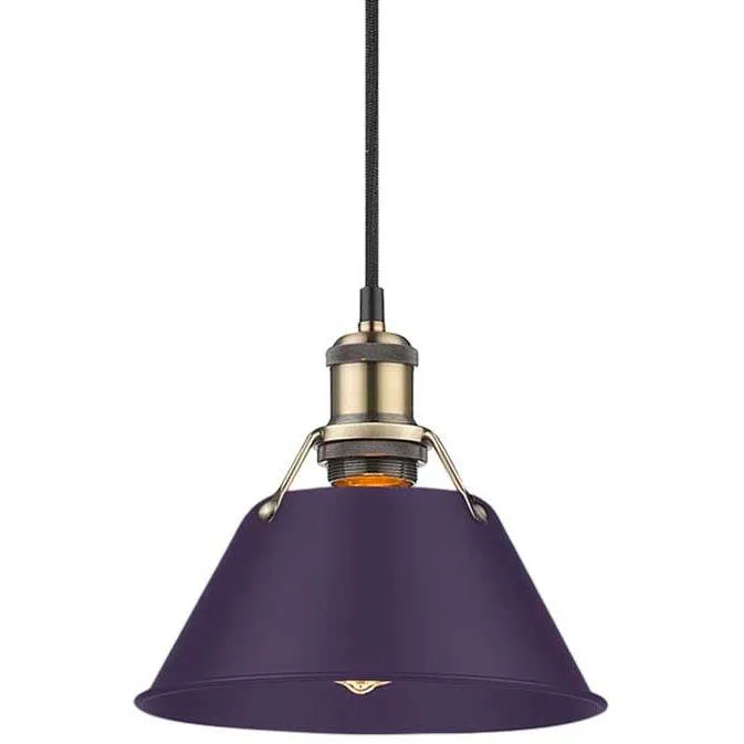 Yep Orwell Pendant Ceiling Light in Aged Brass, Exotic Purple
