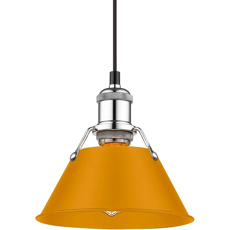 Yep Orwell Pendant Ceiling Light in Chrome, Auric Yellow