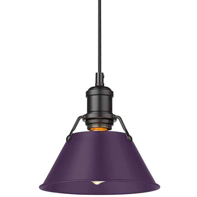 Yep Orwell Pendant Ceiling Light in Matte Black, Exotic Purple