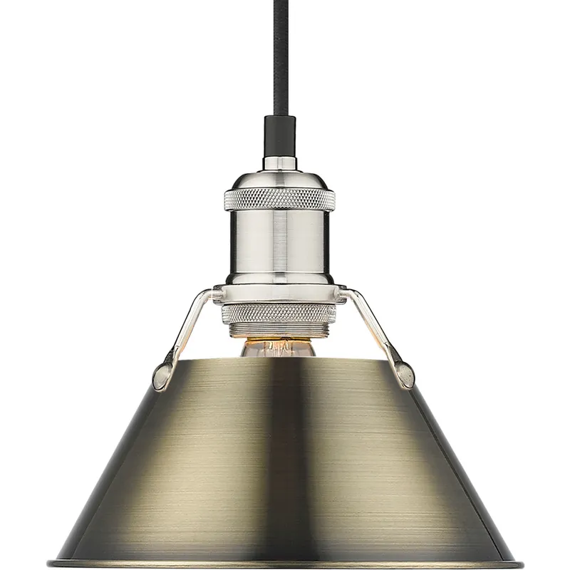 Yep Orwell 1 Light 7.5 inch Pewter Pendant Ceiling Light in Aged Brass