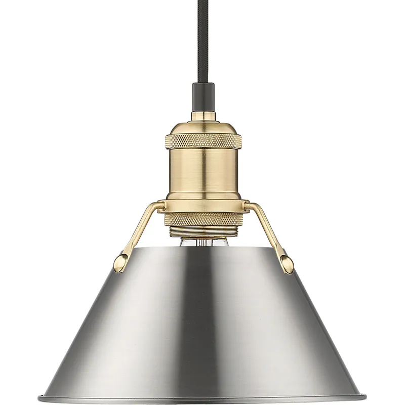 Yep Orwell 1 Light 7.5 inch Brushed Champagne Brass Pendant Ceiling Light in Pewter