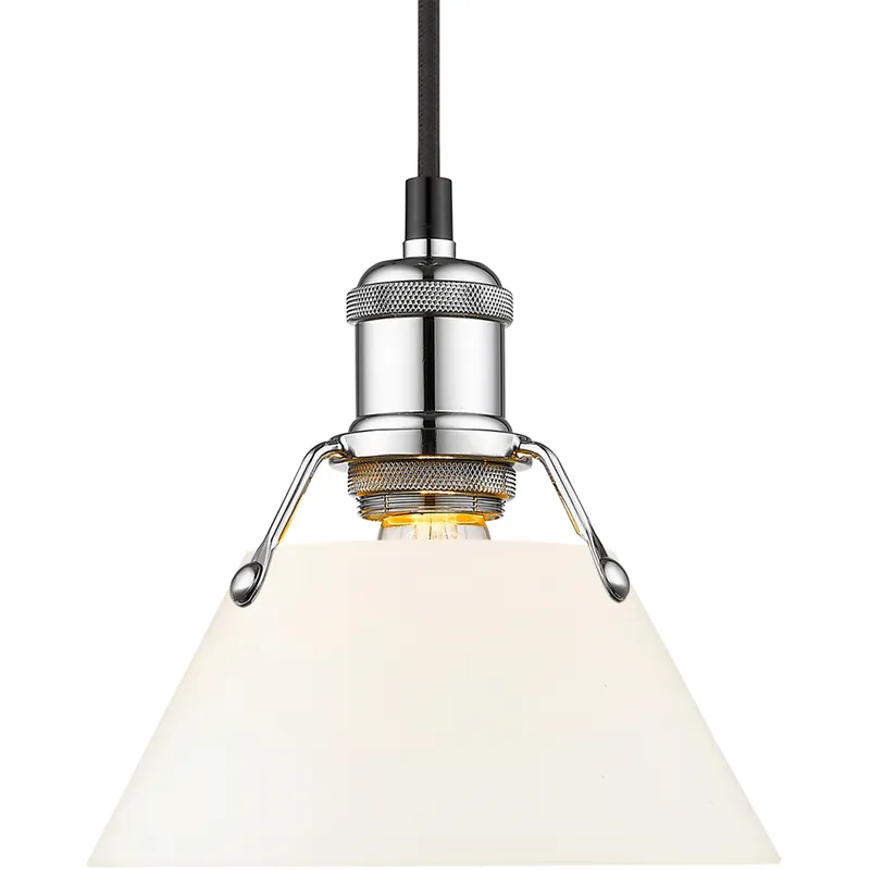 Yep Orwell Pendant Ceiling Light in Chrome, Opal Glass
