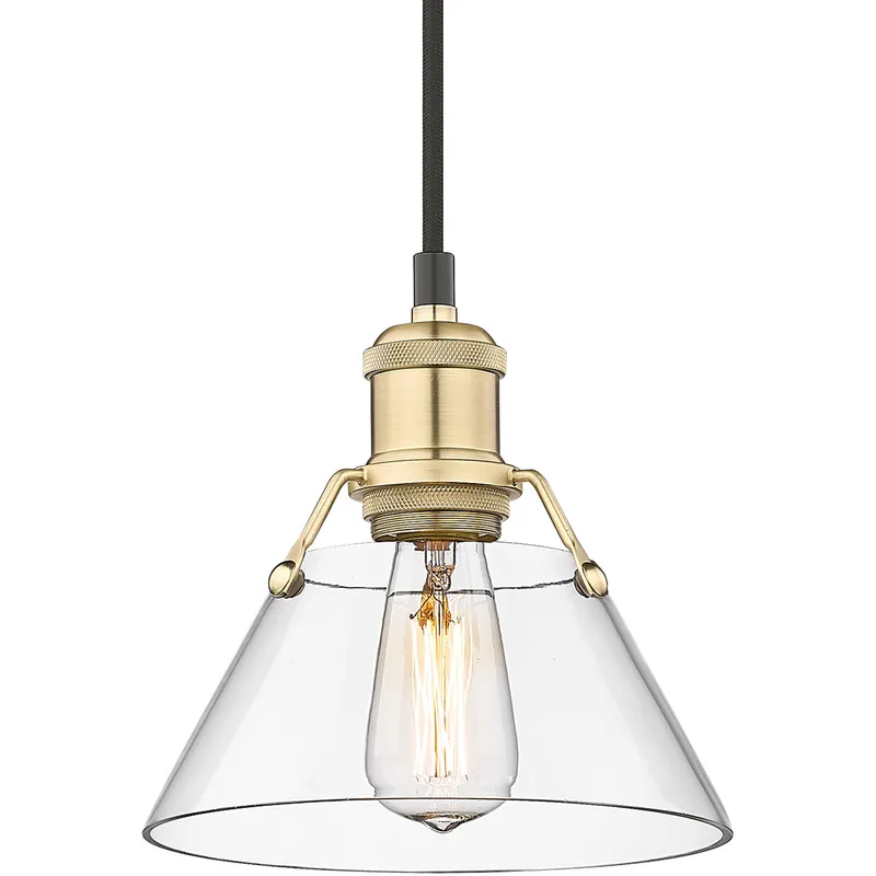 Yep Orwell 1 Light 7.5 inch Brushed Champagne Brass Pendant Ceiling Light in Clear Glass