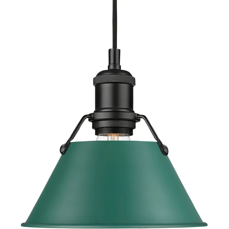 Yep Orwell 1 Light 7.5 inch Matte Black Pendant Ceiling Light in Pine Green, Small