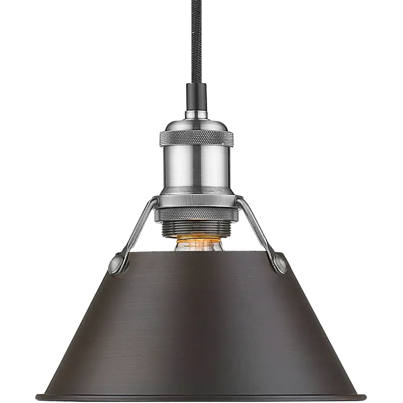 Yep Orwell 1 Light 7.5 inch Pewter Pendant Ceiling Light in Rubbed Bronze, Small