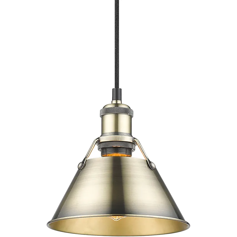 Yep Orwell 1 Light 7.5 inch Aged Brass Pendant Ceiling Light