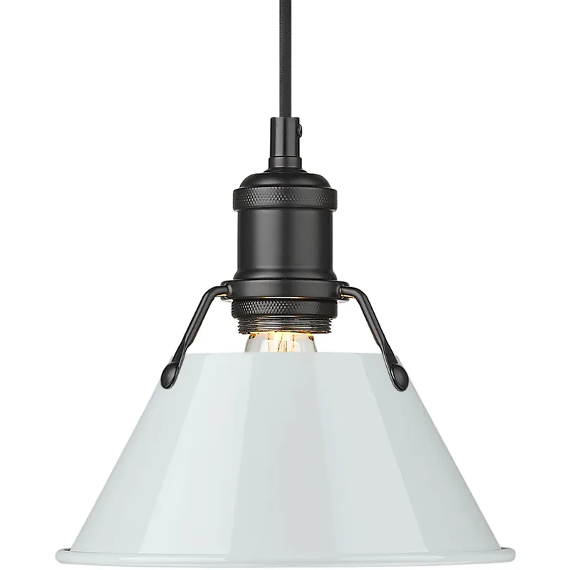 Yep Orwell 1 Light 7.5 inch Matte Black Pendant Ceiling Light in Dusky Blue