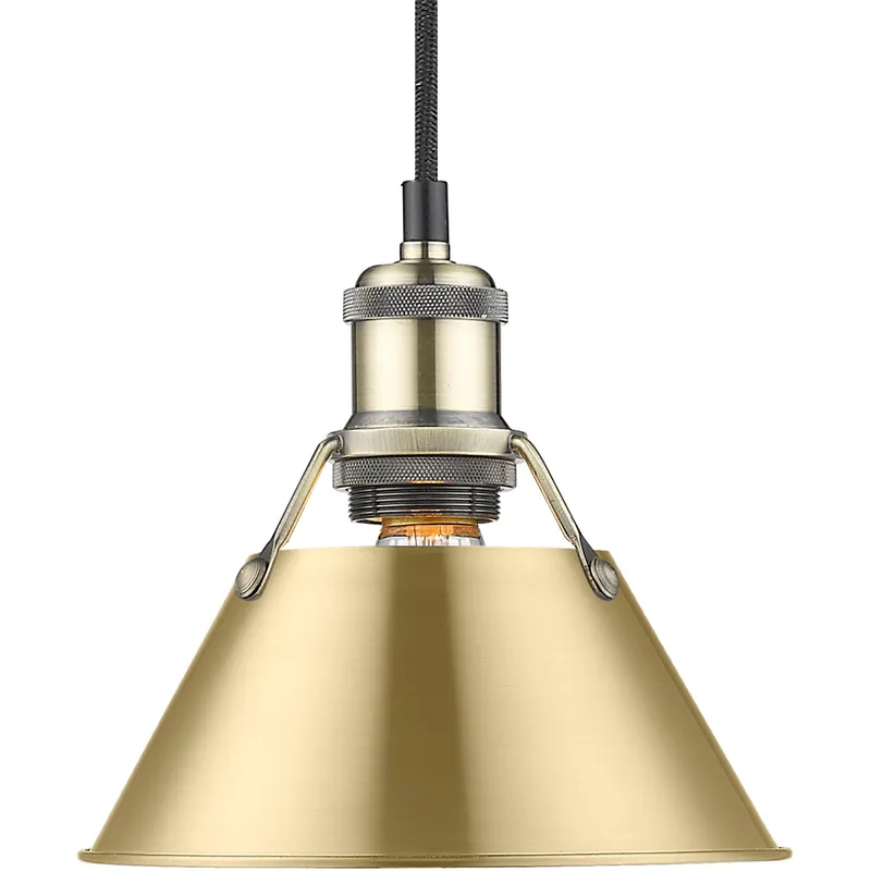 Yep Orwell 1 Light 7.5 inch Aged Brass Pendant Ceiling Light in Brushed Champagne Brass