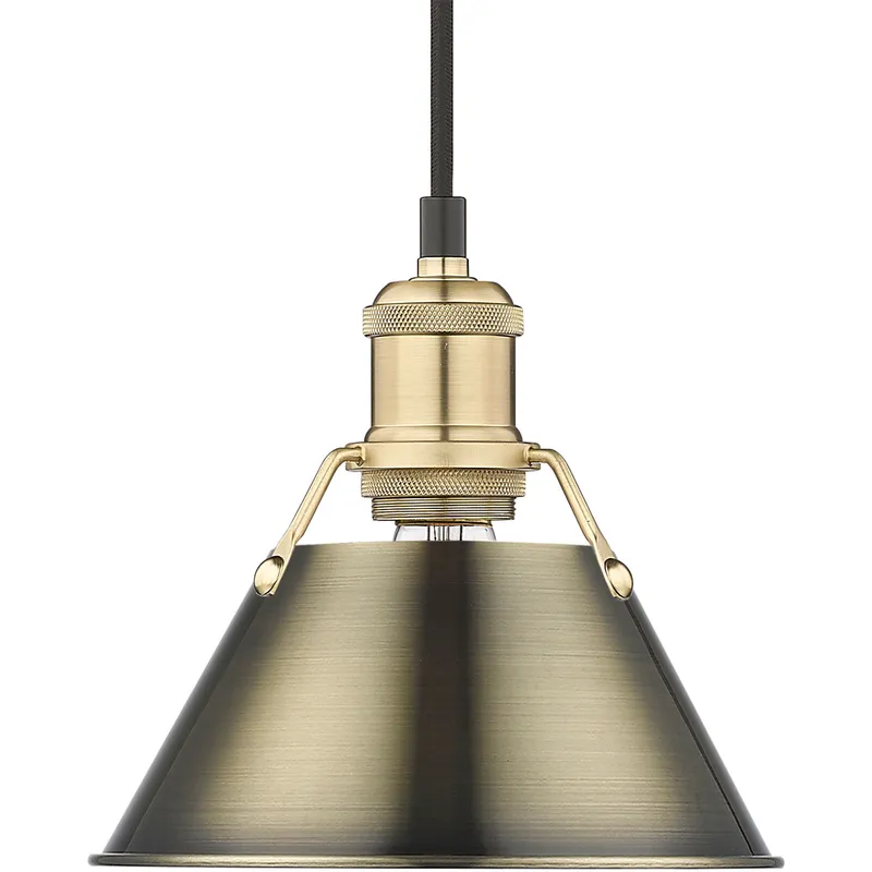 Yep Orwell 1 Light 7.5 inch Brushed Champagne Brass Pendant Ceiling Light in Aged Brass