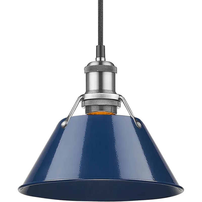 Yep Orwell 1 Light 7.5 inch Pewter Pendant Ceiling Light in Navy, Small