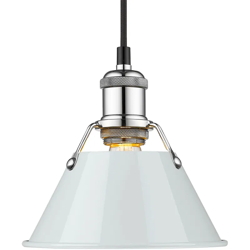 Yep Orwell 1 Light 7.5 inch Chrome Pendant Ceiling Light in Dusky Blue