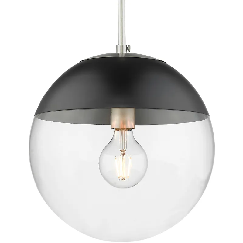 Dixon 1 Light 11.75 inch Pewter Pendant Ceiling Light in Matte Black, Large