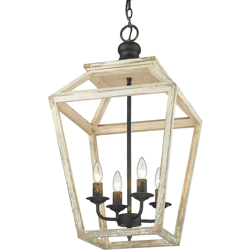 Haiden 4 Light 15.75 inch Antique Black Iron Pendant Ceiling Light