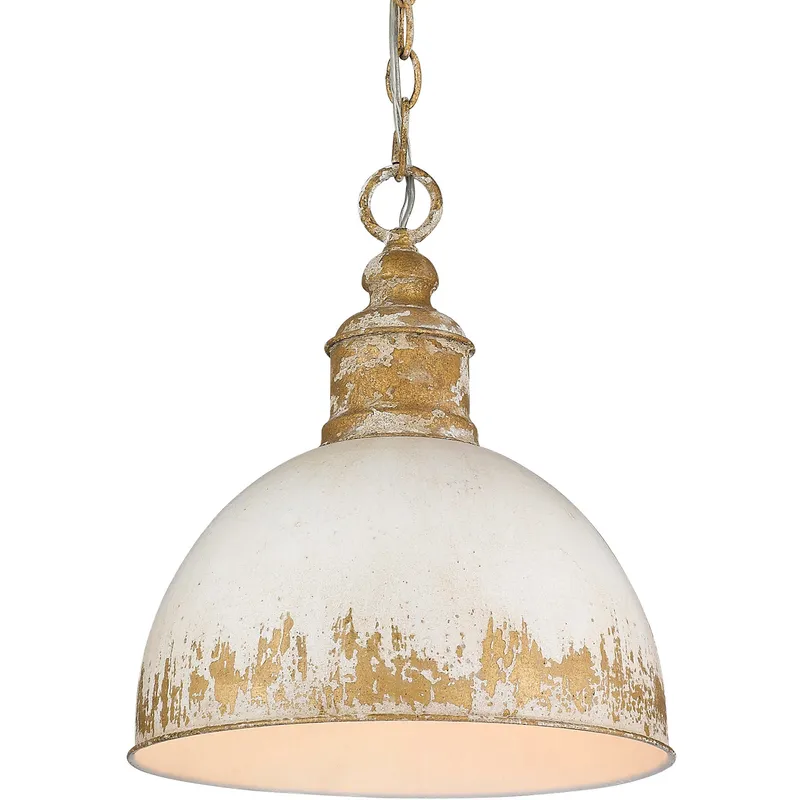 Alison 1 Light 12 inch Vintage Gold Pendant Ceiling Light in Antique Ivory, Medium