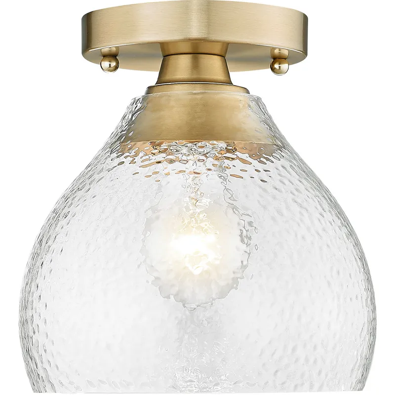 Ariella 1 Light 7.38 inch Brushed Champagne Brass Semi-Flush Mount Ceiling Light