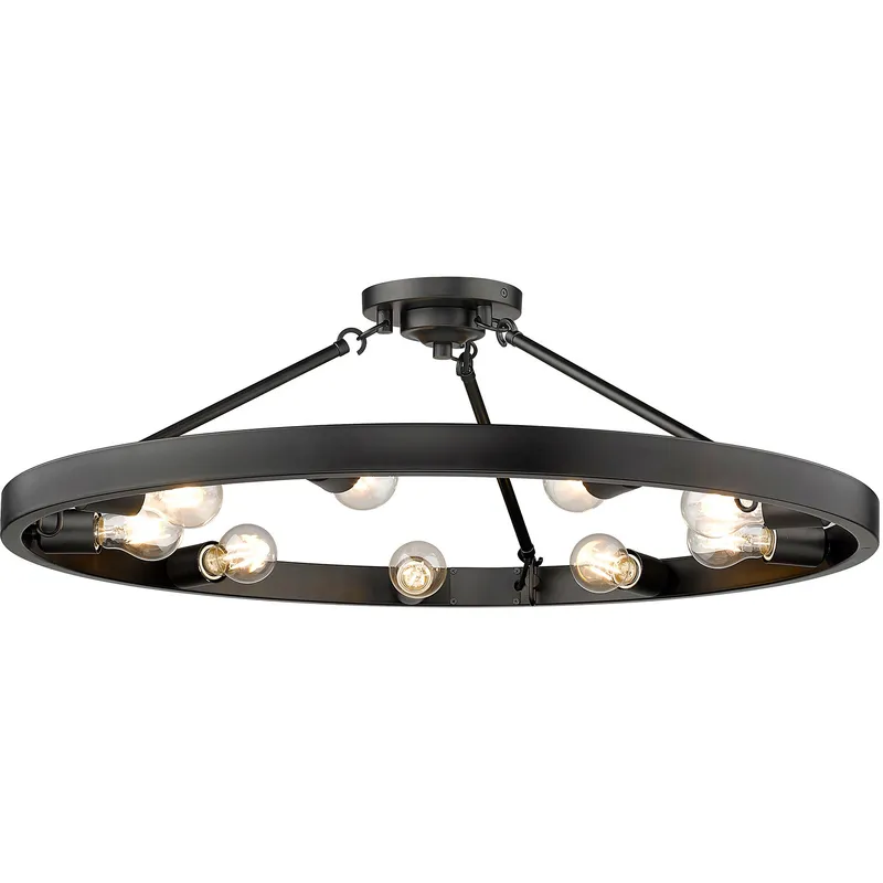 Seaport 1 Light 4.63 inch Matte Black Semi-Flush Mount Ceiling Light