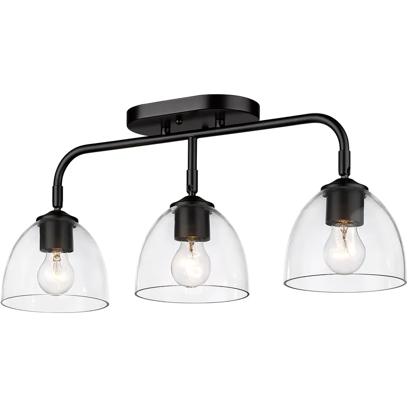 Roxie 3 Light 24.63 inch Matte Black Semi-Flush Mount Ceiling Light