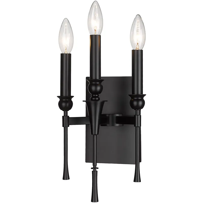 Landon 3 Light 7.5 inch Matte Black Wall Sconce Wall Light