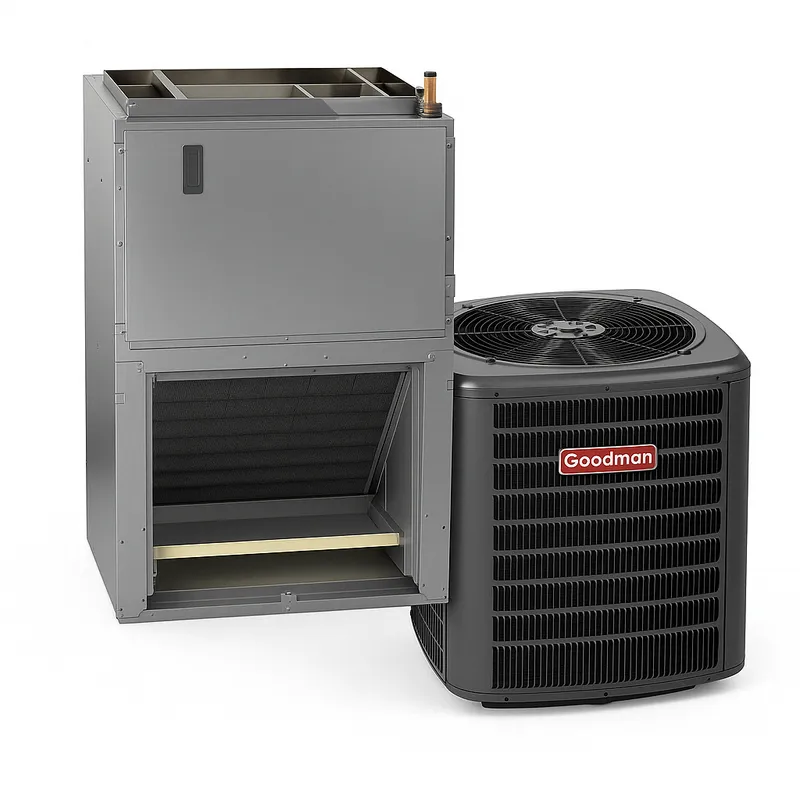 Goodman - GLZS4BA2410 Split Heat Pump 15.2 SEER2 (2 Ton) + AWST24SU1305 Air Handler, Multi Speed ECM Motor, 2 Ton