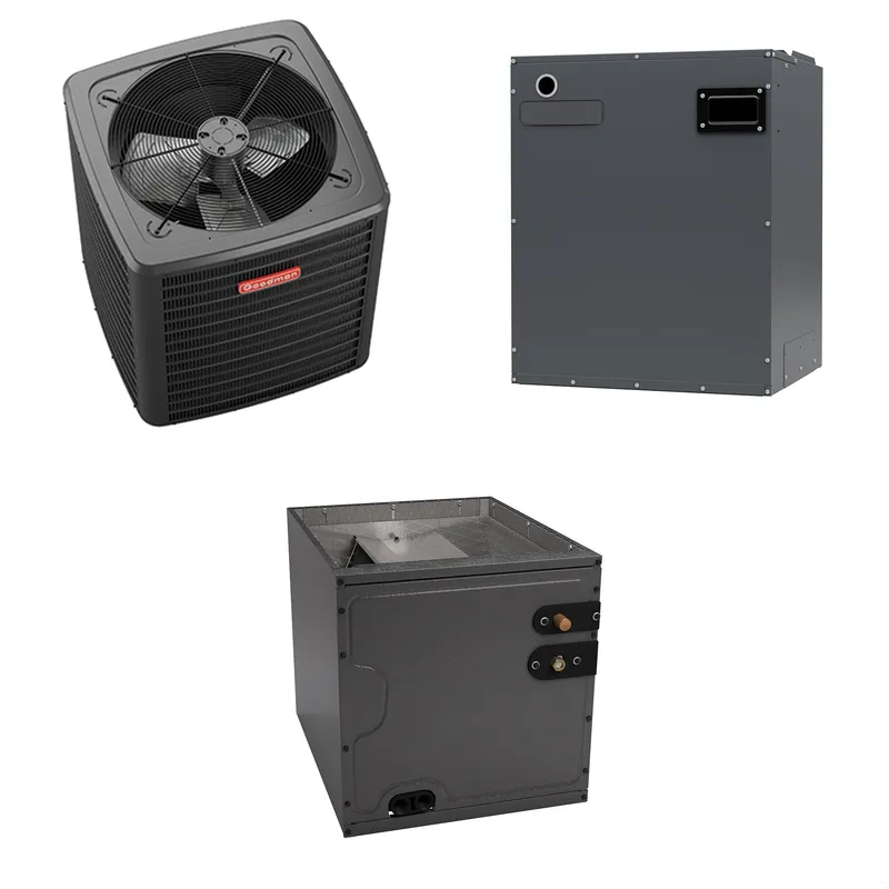 Goodman - 2.0 Ton Cooling - 24k BTU/Hr Heating - Heat Pump + Air Handler System - 14.3 SEER2 - 7.5 HSPF2 - R-410A