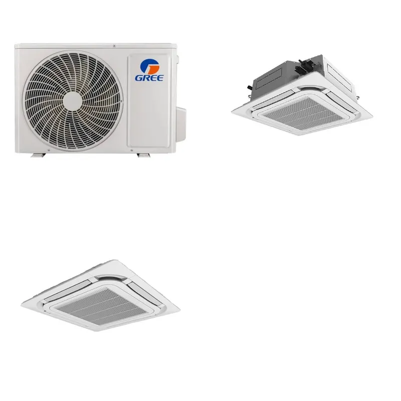 GREE Single-Zone SAP12HP230V1R-32AO+CAS12HP230V1R-32AH+GREETF05 - 12K BTU Ceiling Cassette Heat Pump System - R-32